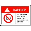 设备安全标识 防护标识 警告标贴 机械运转禁止打开此门